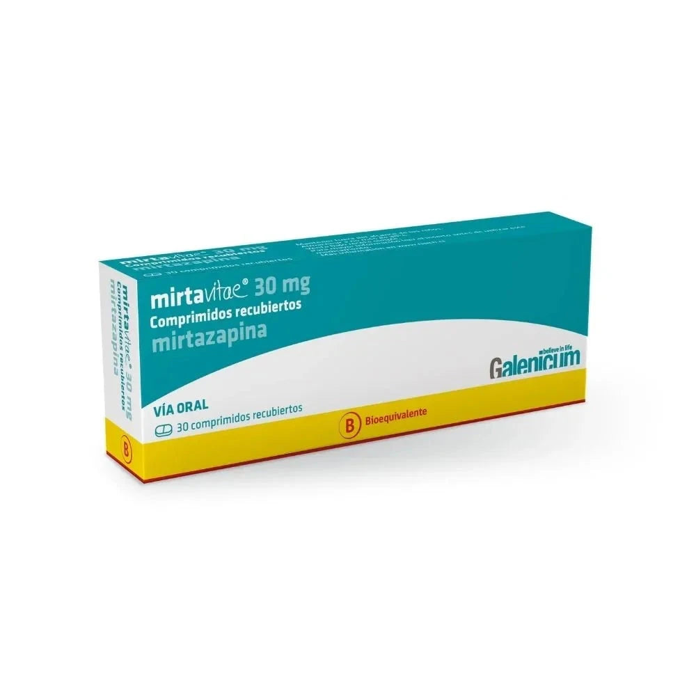 Mirtavitae 30 mg x 30 comprimidos " Ley Cenabast" Farmex-Fonasa-Persistente